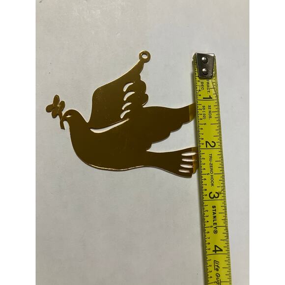 Brass Ornament Dove of Peace Gloria Duchin Modern Minimalist Dove Christmas VTG - Picture 9 of 9